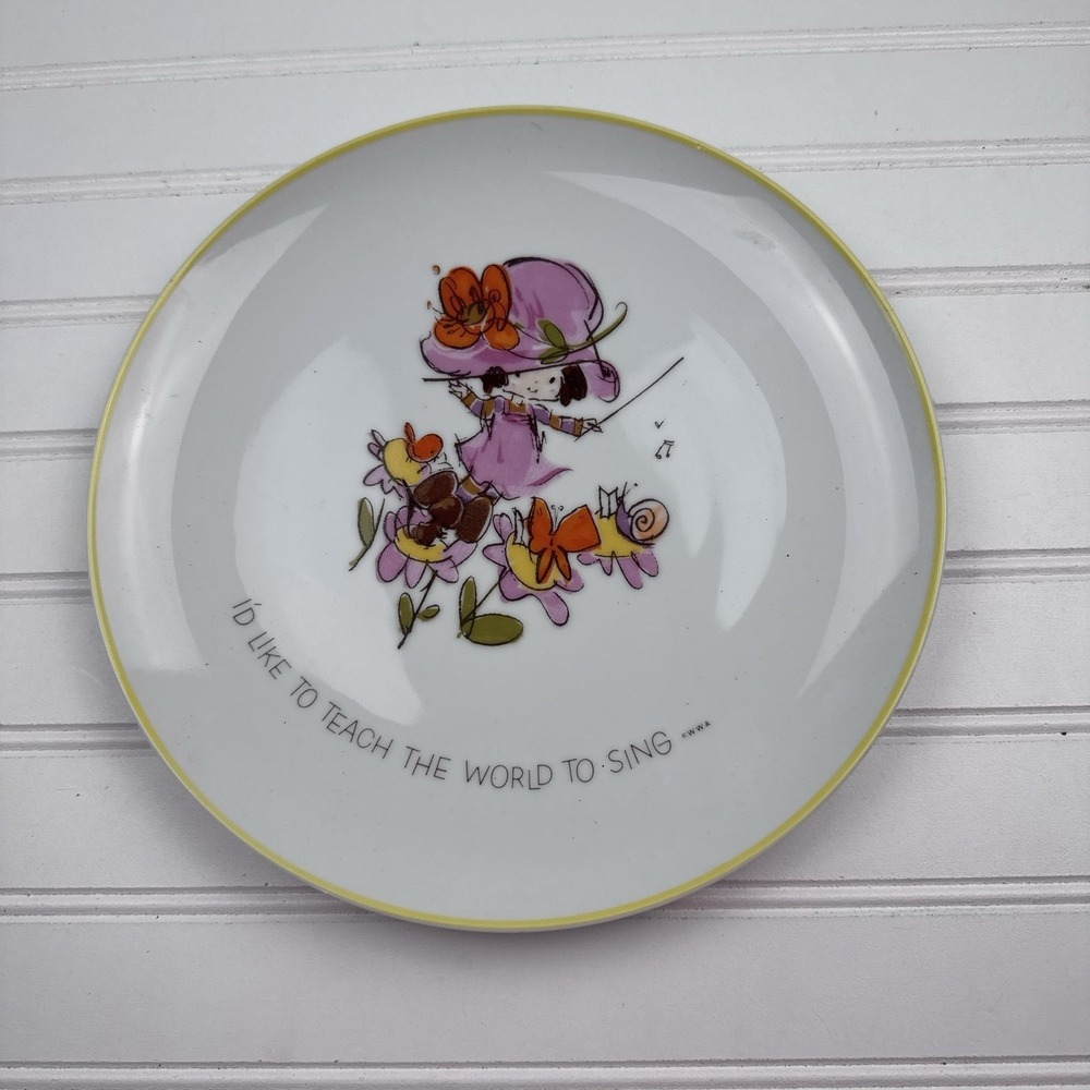 Vintage 1973 MOPSIE 10.5"  Porcelain Collectors Plate Teach the world to sing